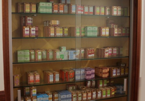 A cabinet full of traditional Chinese medicine