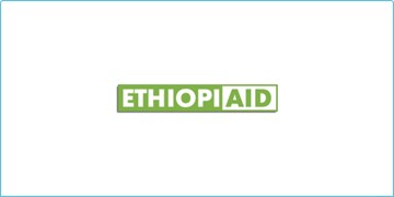 The Ethiopiaid logo, with the 'ethopi' text being white on a green background and the 'aid' text being inverted of the first