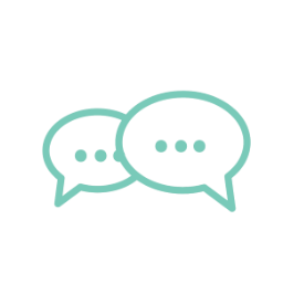 An icon showing two speech bubbles