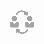 An icon of two people swapping places